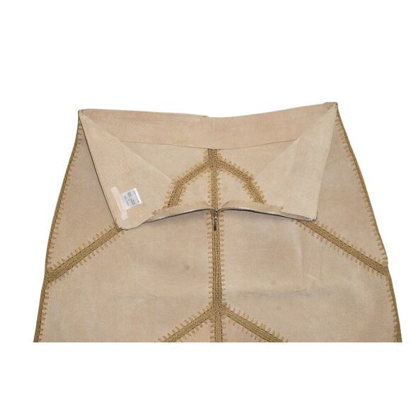 Forever 21 Beige Faux Suede Paneled Skirt – Boho Y2K Vibes – Size L - Picture 5 of 5